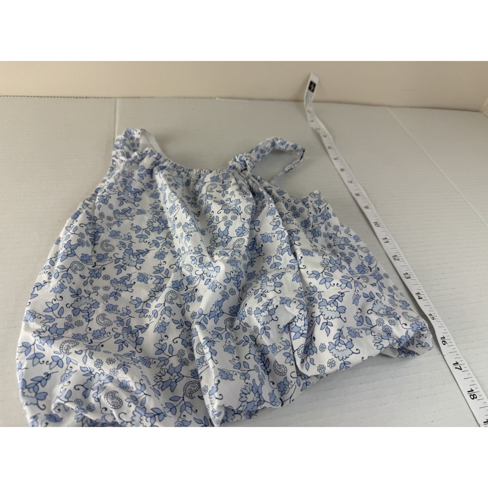 Abercrombie Kids 7/8 Girls Blue Floral Knot Tie Shirt Cottagecore